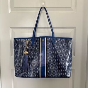 Tory Burch Blue Gemini Patterned Tote